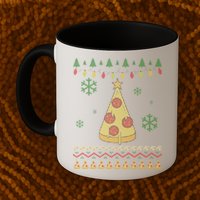 Pizza Christmas Tree Ugly Mug