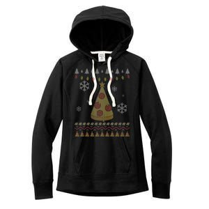 Pizza Christmas Tree Ugly Women's Fleece Hoodie