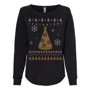 Pizza Christmas Tree Ugly Womens California Wash Sweatshirt