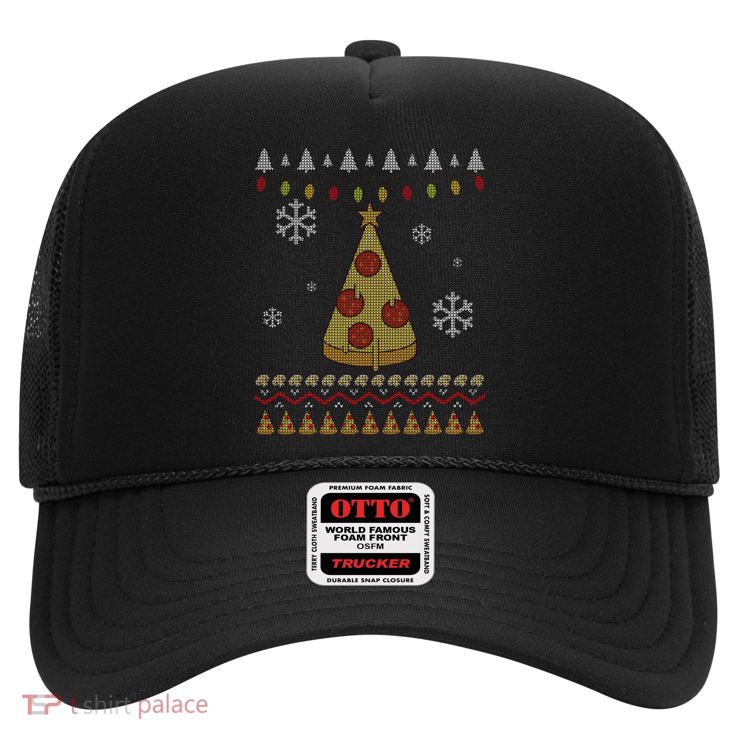 Pizza Christmas Tree Ugly Trucker Hat