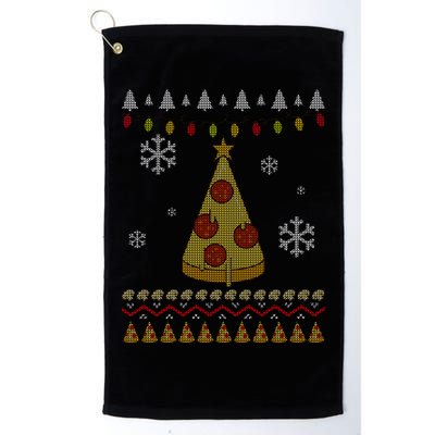 Pizza Christmas Tree Ugly Golf Towel