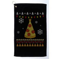 Pizza Christmas Tree Ugly Golf Towel
