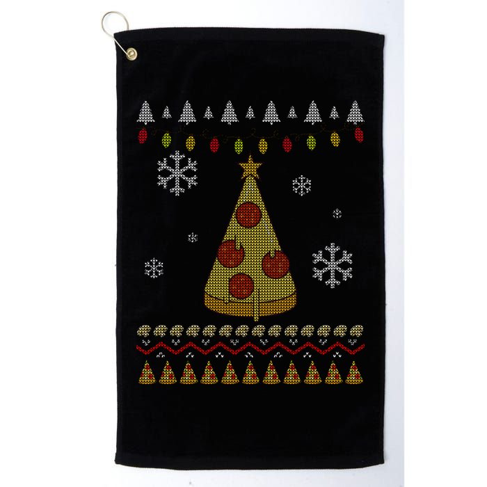 Pizza Christmas Tree Ugly Golf Towel