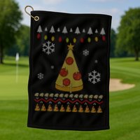 Pizza Christmas Tree Ugly Golf Towel