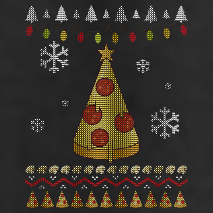 Pizza Christmas Tree Ugly Golf Towel