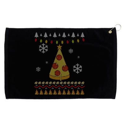 Pizza Christmas Tree Ugly Grommeted Golf Towel