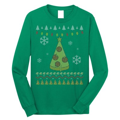 Pizza Christmas Tree Ugly Long Sleeve Shirt