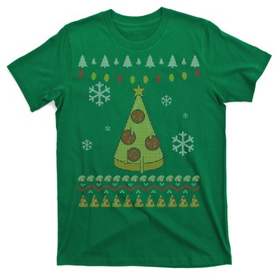 Pizza Christmas Tree Ugly T-Shirt