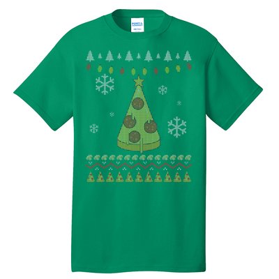 Pizza Christmas Tree Ugly Tall T-Shirt