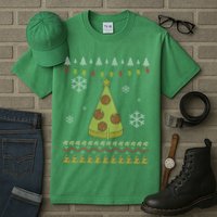 Pizza Christmas Tree Ugly Tall T-Shirt