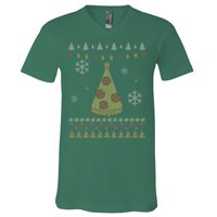 Pizza Christmas Tree Ugly V-Neck T-Shirt