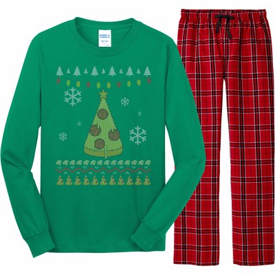 Pizza Christmas Tree Ugly Long Sleeve Pajama Set