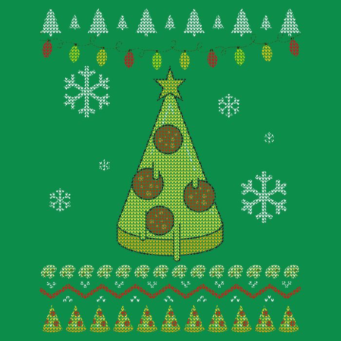 Pizza Christmas Tree Ugly Premium T-Shirt