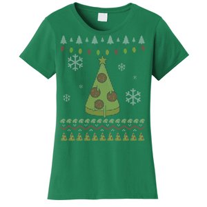 Pizza Christmas Tree Ugly Women's T-Shirt