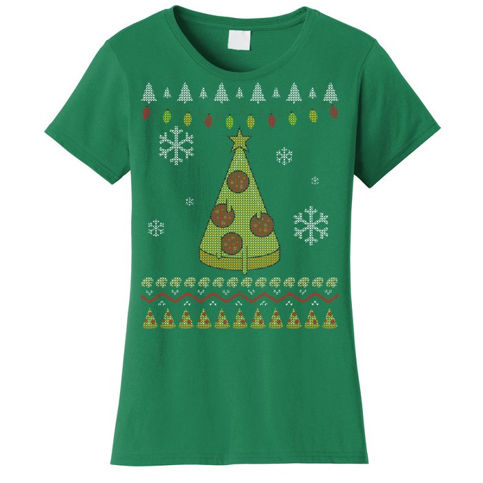 Pizza Christmas Tree Ugly Women's T-Shirt