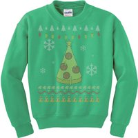 Pizza Christmas Tree Ugly Kids Sweatshirt