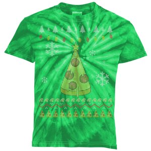 Pizza Christmas Tree Ugly Kids Tie-Dye T-Shirt