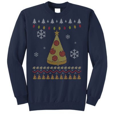 Pizza Christmas Tree Ugly Tall Sweatshirt