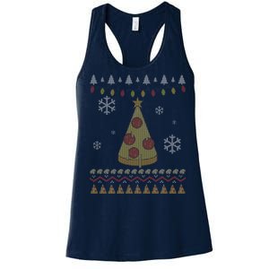 Pizza Christmas Tree Ugly Women's Racerback Tank