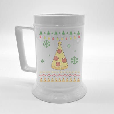 Pizza Christmas Tree Ugly Beer Stein