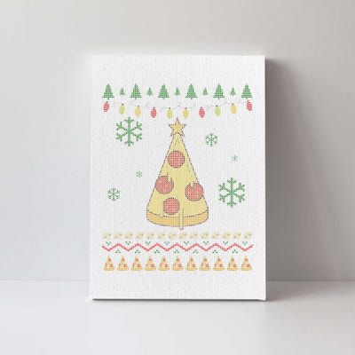 Pizza Christmas Tree Ugly Canvas