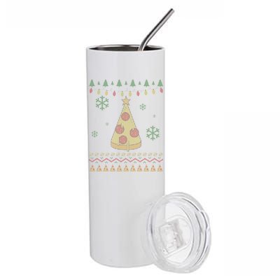 Pizza Christmas Tree Ugly Stainless Steel Tumbler