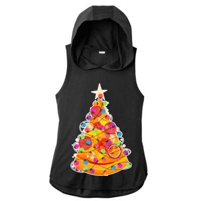 Pizza Crustmas Tree Ladies PosiCharge Tri-Blend Wicking Draft Hoodie Tank