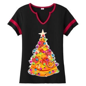 Pizza Crustmas Tree Ladies Halftime Notch Neck Tee