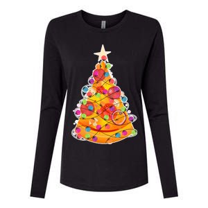 Pizza Crustmas Tree Womens Cotton Relaxed Long Sleeve T-Shirt