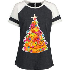 Pizza Crustmas Tree Enza Ladies Jersey Colorblock Tee