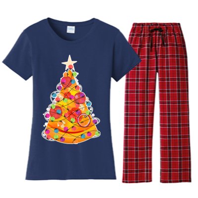 Pizza Crustmas Tree Women's Flannel Pajama Set