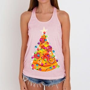 Pizza Crustmas Tree Women's Knotted Racerback Tank