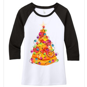 Pizza Crustmas Tree Women's Tri-Blend 3/4-Sleeve Raglan Shirt