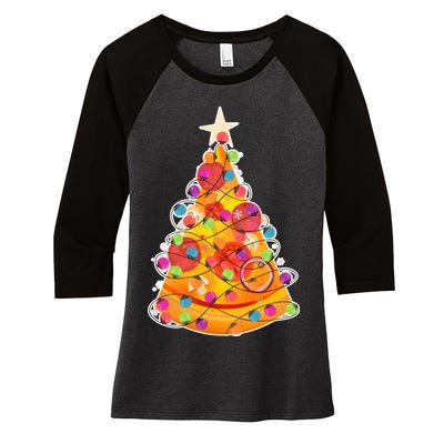 Pizza Crustmas Tree Women's Tri-Blend 3/4-Sleeve Raglan Shirt