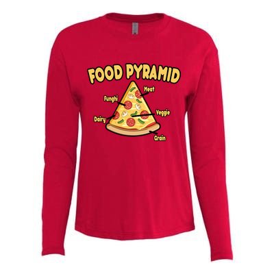 Pizza Food Pyramid Womens Cotton Relaxed Long Sleeve T-Shirt