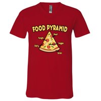 Pizza Food Pyramid V-Neck T-Shirt