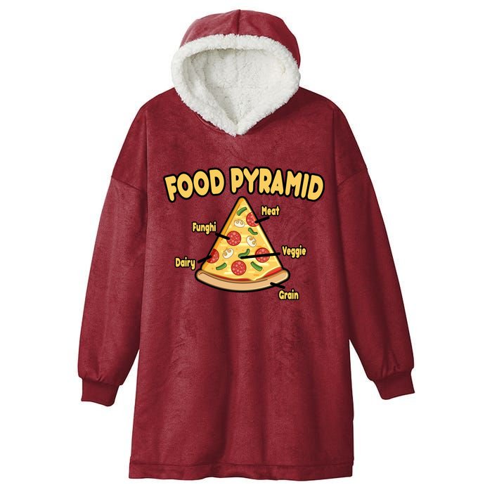 Pizza Food Pyramid Hooded Wearable Blanket