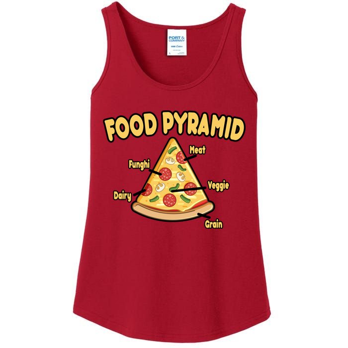 Pizza Food Pyramid Ladies Essential Tank