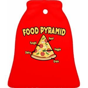 Pizza Food Pyramid Ceramic Bell Ornament