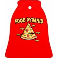 Pizza Food Pyramid Ceramic Bell Ornament