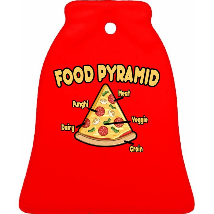 Pizza Food Pyramid Ceramic Bell Ornament