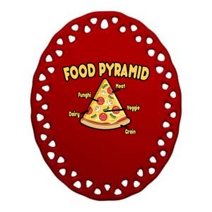 Pizza Food Pyramid Ceramic Oval Ornament