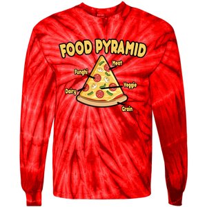 Pizza Food Pyramid Tie-Dye Long Sleeve Shirt