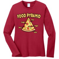 Pizza Food Pyramid Ladies Long Sleeve Shirt