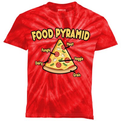 Pizza Food Pyramid Kids Tie-Dye T-Shirt