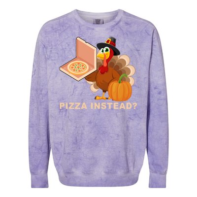 Pizza Instead? Funny Turkey Thanksgiving Colorblast Crewneck Sweatshirt