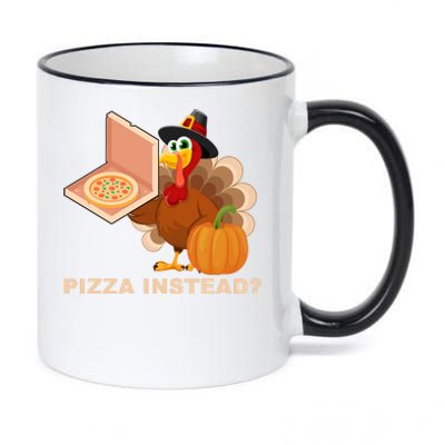 Pizza Instead? Funny Turkey Thanksgiving 11oz Black Color Changing Mug