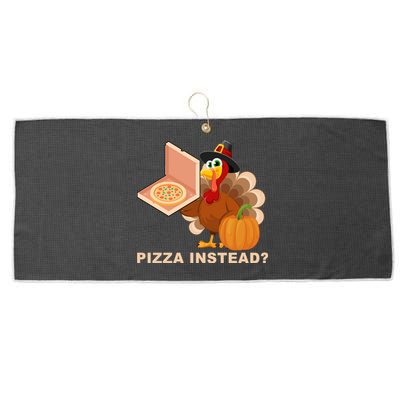 Pizza Instead? Funny Turkey Thanksgiving Large Microfiber Waffle Golf Towel