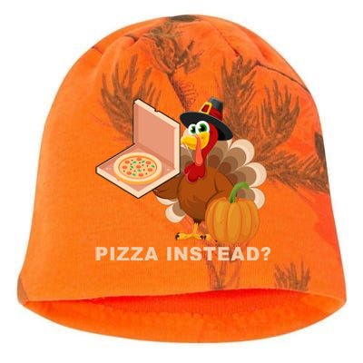 Pizza Instead? Funny Turkey Thanksgiving Kati - Camo Knit Beanie