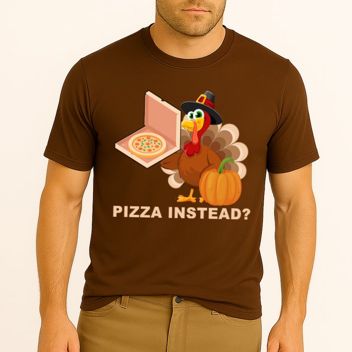Pizza Instead? Funny Turkey Thanksgiving Cooling Performance Crew T-Shirt